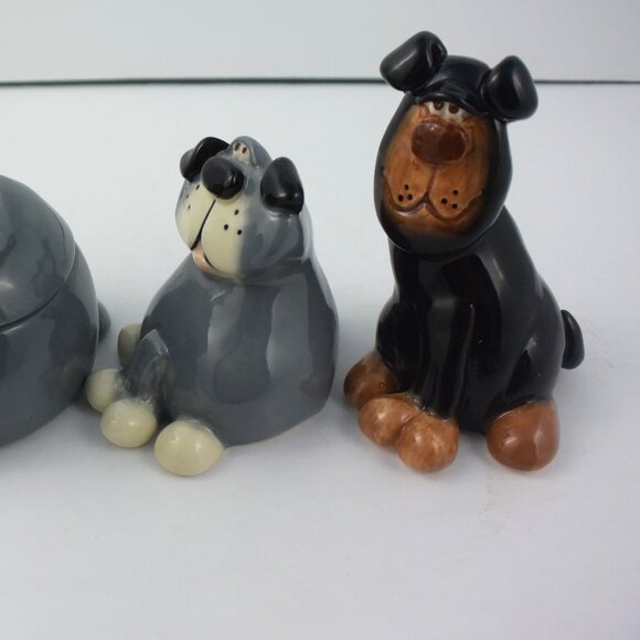 3 Russ Berrie Douglass Ceramic Dog Figurines, Large One is Trinket Box - Picture 8 of 13